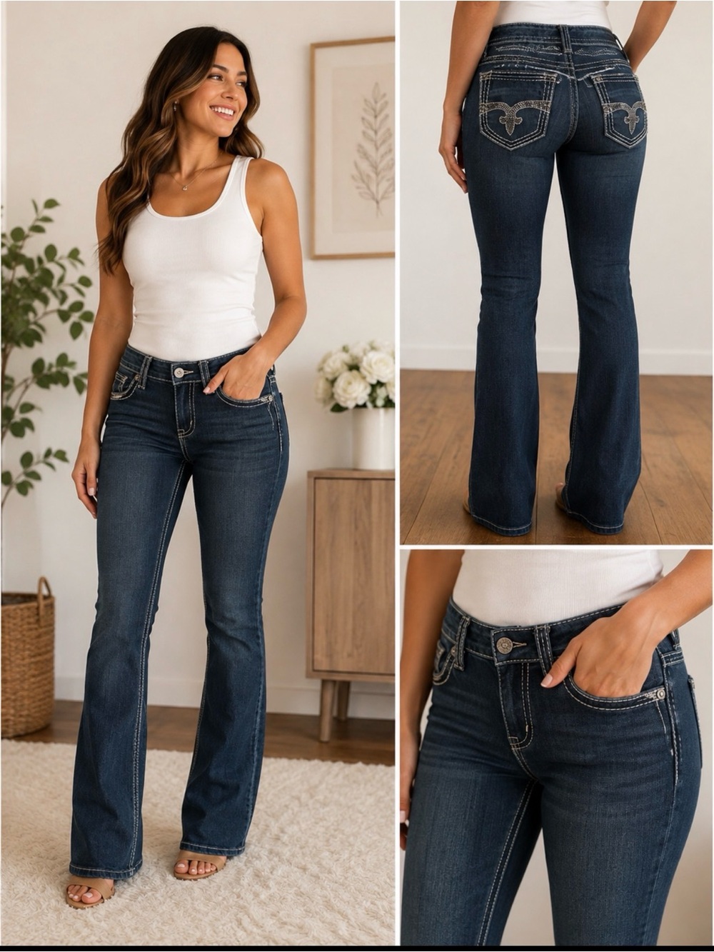 Rock Revival skinny Jeans with Embroidered Back Pocket